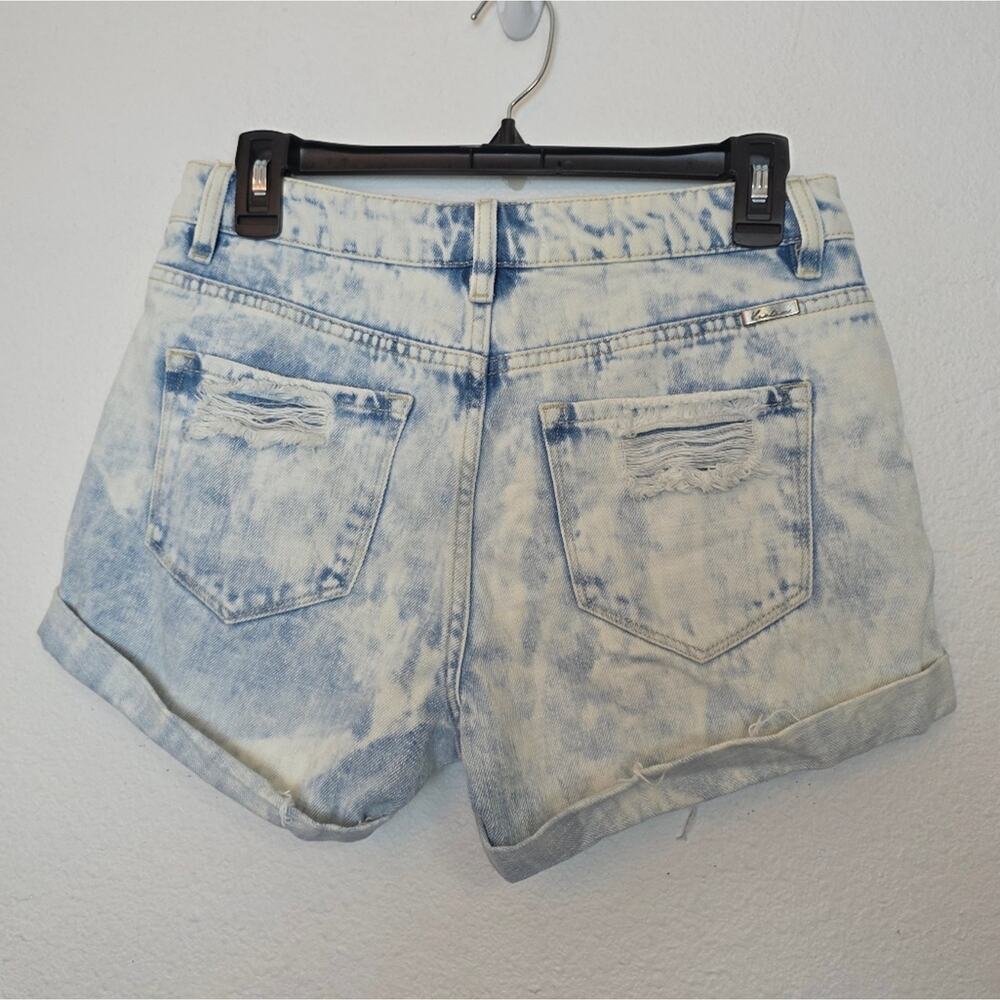 KANCAN Kaya Acid Washed Distressed High Rise Denim Shorts Size Small - Picture 9 of 12